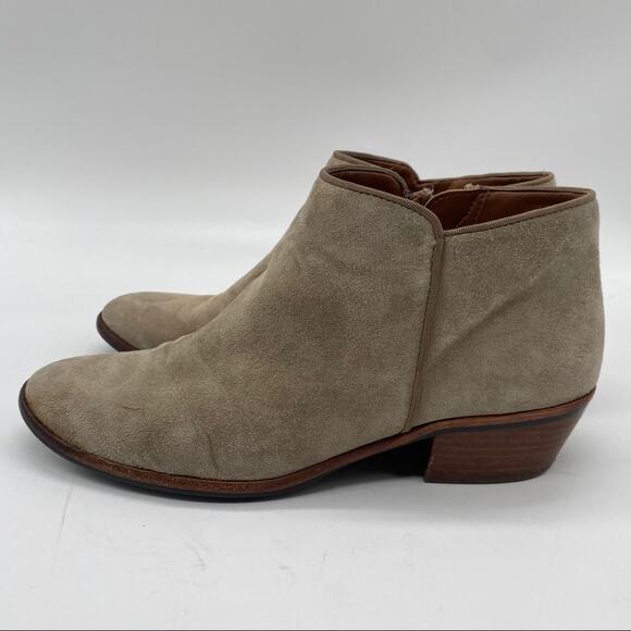 Sam Edelman Petty Ankle Bootie Size 8M GUC Ankle Zip Stacked Heel Suede - Picture 6 of 12